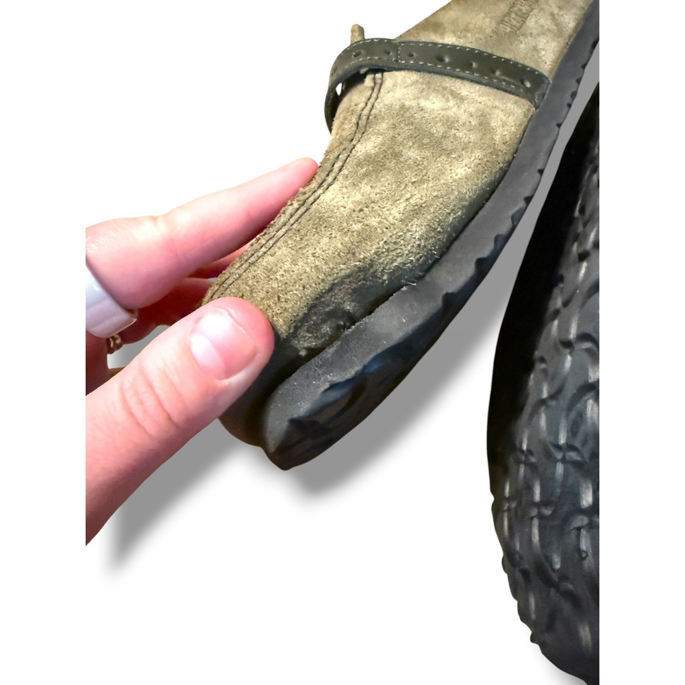 Birkenstock London Clogs‎ Womens EU 38 Olive Green Suede Leather Buckle Slip On - Picture 7 of 9